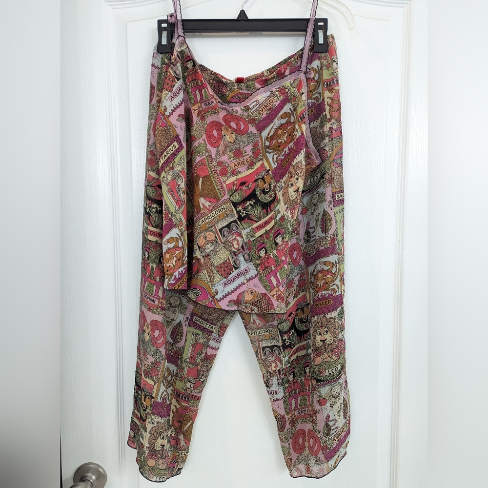 Josie Natori sheer zodiac pajamas set